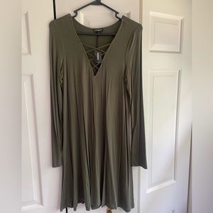 Express dress. Medium. Olive green. New with tags.